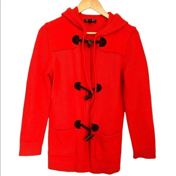 Ralph Lauren, LRL Orange Hooded Toggle Front Long Cardigan - Picture 4 of 8